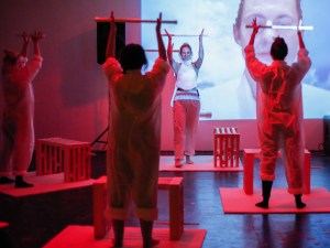 The MorphoTranverse Method, Annie Kielman and Josh Patterson, interactive performance and multimedia installation at Tritriangle, 2nd Floor Rear 2017, February 4, 2017. Image: Joey Delisi.